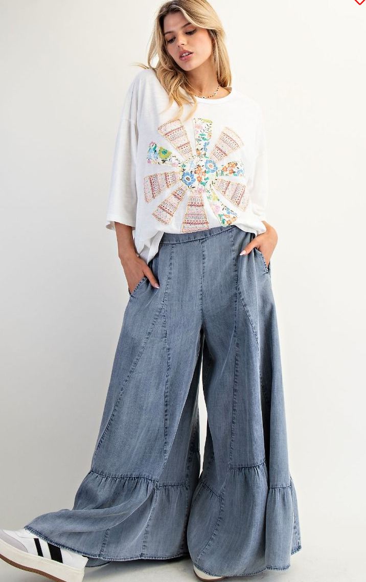 パンツ eaphi RUFFLE DETAIL DENIM PANTS RUFFLE DETAIL DENIM PANTS