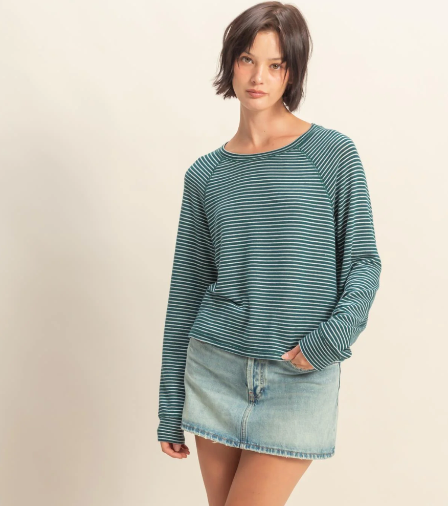 DZ25E600 pullover stripe top- 3 colors | 1971 Clothing