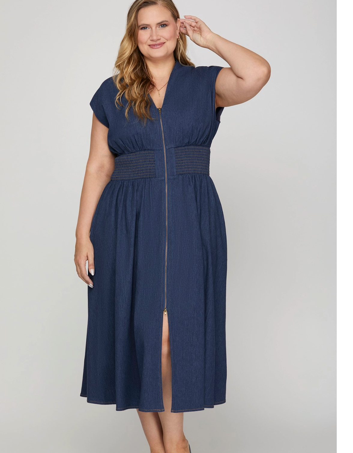 denim dress for curvy The perfect denim dress for plus size bodies , Wearing size 22/24 and Im 52 with 44DD and 65 inch hips , Comment SHOP and you wont have to search @bloomchic for the dress , https://liketk.it/5uhXu